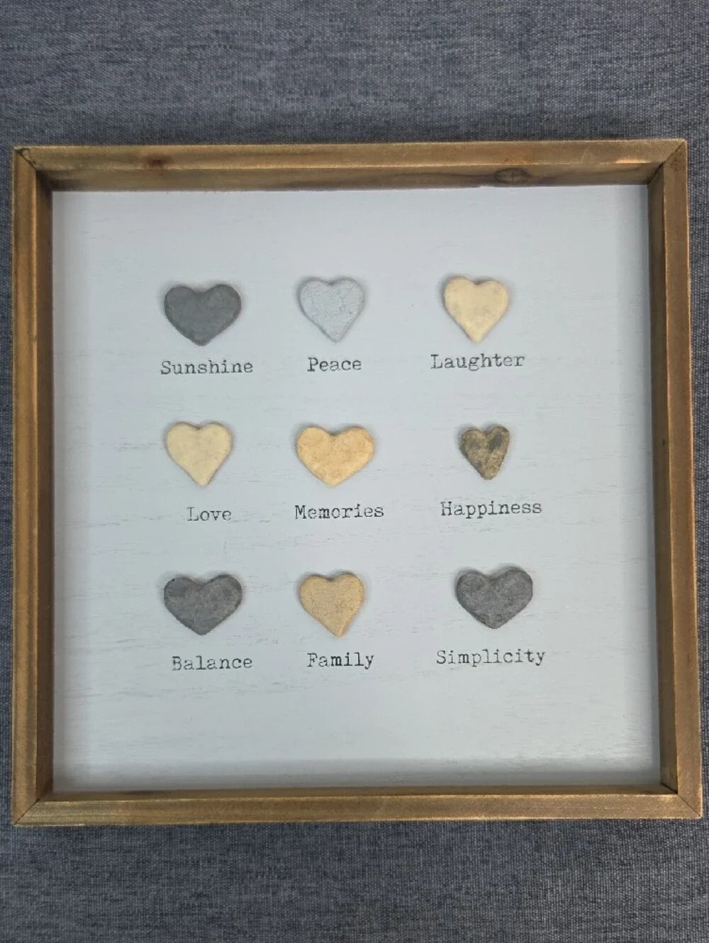 Framed Heart Sentiment Wall Art - Neutral Hearts - Home Accents